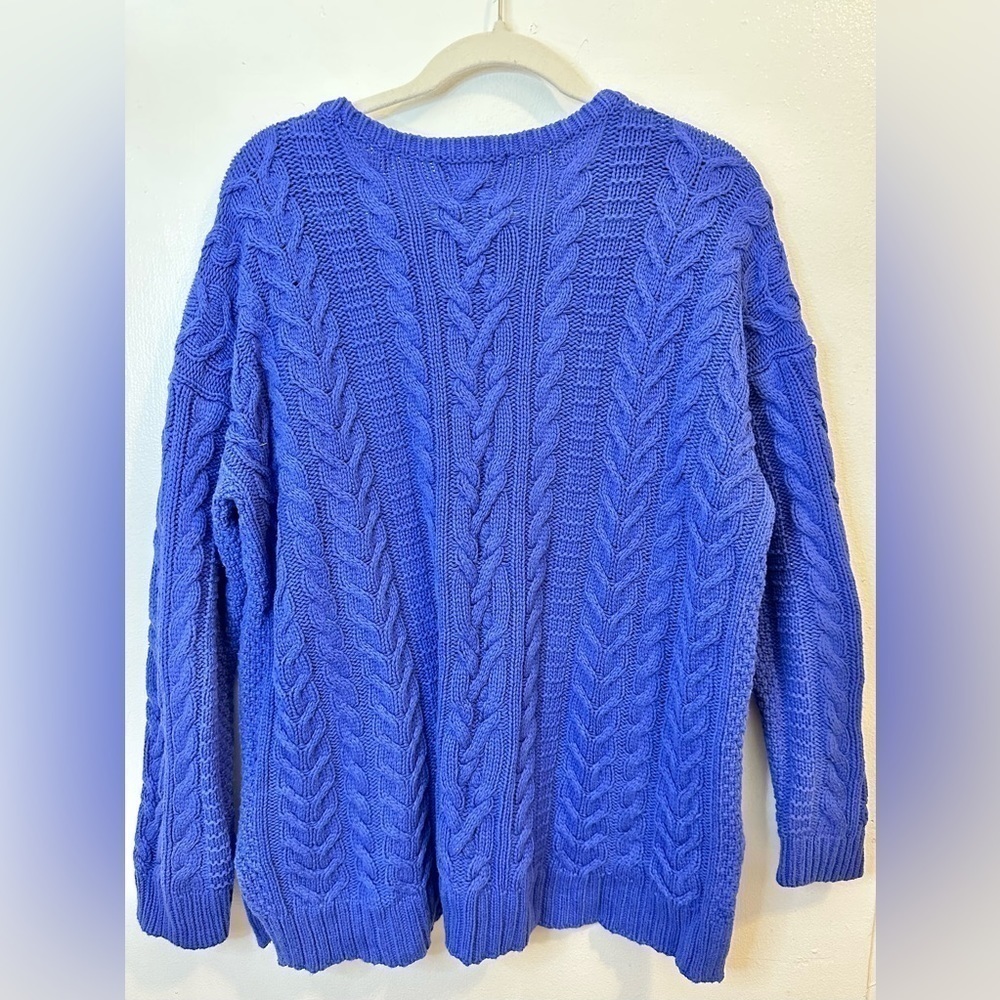 Ralph Lauren Crewneck Pullover Fisherman’s Blue Sweater Plus Size 1X - Picture 5 of 5